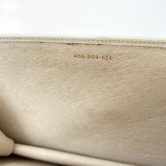 VINTAGE GUCCI White Leather & Gold Strap Crossbody Clutch / Purse 406 004 626 - Picture 15 of 16